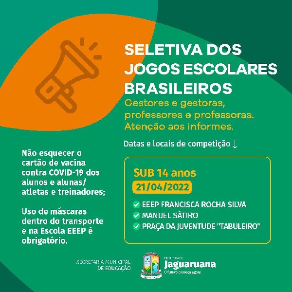 1ª seletiva jogos de salão - Participe!