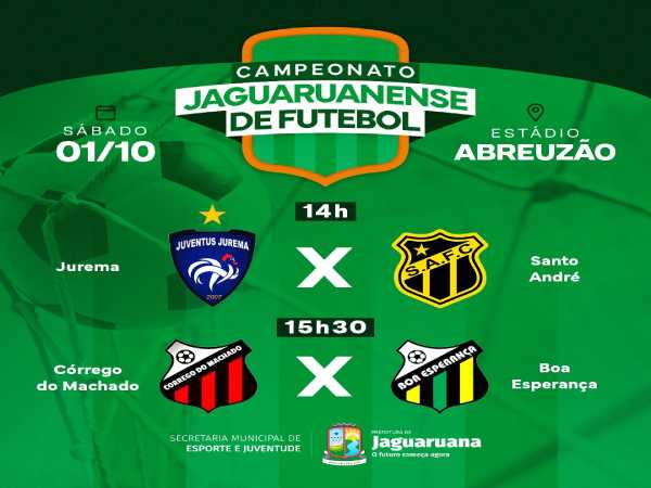 Participe de mais um fim de semana o Campeonato Jaguaruanense de Futebol!