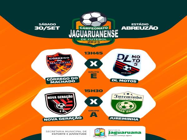 Amanhã tem mais jogos do Campeonato Jaguaruanense de Futebol 2023!