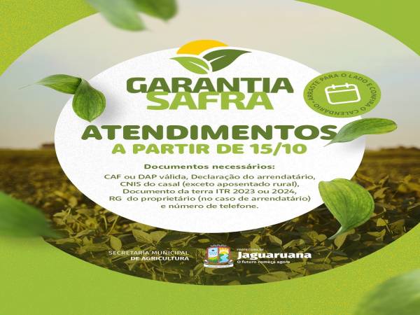 Secretária de Agricultura da Prefeitura de Jaguaruana comunica a todos!