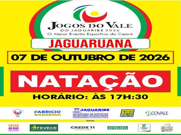 Atletas de Jaguaruana entram na disputa de natação em mais um grande evento esportivo do Ceará!